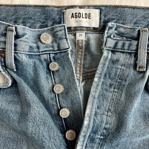 AGOLDE '90s Crop Distressed Jeans - Picture 4 of 9